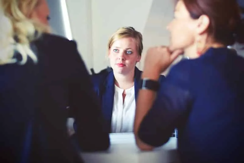 a person being interviewed for a job